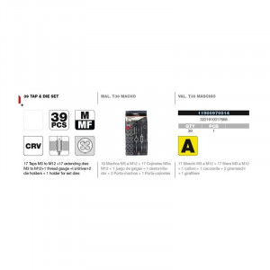 Set tarozi si filiere M3-M12 cu accesorii 39 piese TIVOLY - Img 3