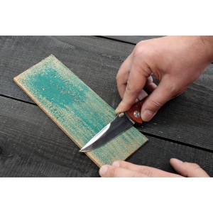 SP150x40.4 Set strop din piele cu maner pentru ascutire 150x40 mm cu pasta de ascutire Chrox/Dialux Verde - Img 5
