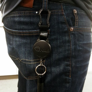 Suport de chei retractabil cu cablu kevlar de 120 cm si carabina, Key-Bak - Img 4