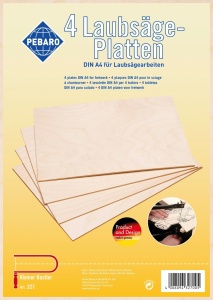 4 placi de lemn de mesteacan pentru decupaj, DIN A4, Pebaro