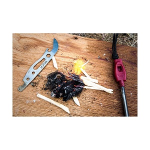 Amnar de supravietuire Buck Knives Fire Starter 0837BKS-B, tija feroceriu, rascheta otel, husa si snur - Img 2