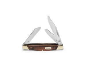 Briceag de buzunar Buck Knives 0373BRS-B Trio cu 3 lame, maner din lemn