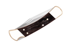 Briceag de vanatoare Buck 110 Folding Hunter (0110BRSFG-B / 0110BRS-B), otel 420HC, alama si abanos, Lockback - Img 6