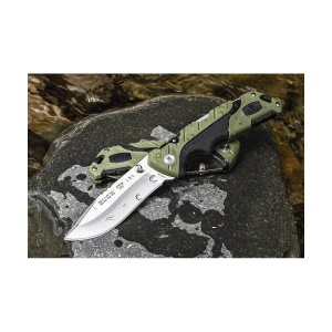 Briceag de vanatoare Buck Pursuit Large 0659GRS-B, otel 420HC, maner Versaflex verde, Lockback - Img 4