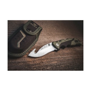 Briceag de vanatoare Buck Pursuit Large 0660GRG-B cu carlig, otel 420HC, maner Versaflex verde, Lockback - Img 7