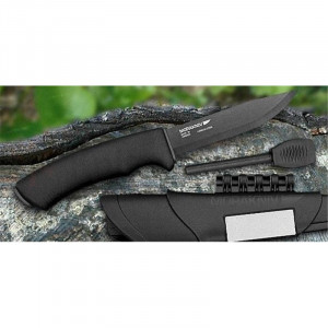 Cutit Bushcraft Survival BlackBlade (C) cu lama otel carbon C100S cu acoperire DLC , Morakniv - Img 5
