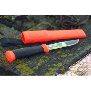 Cutit Mora 2000 Orange (S) outdoor si vanatoare, lama inox 12C27, maner cauciucat - Img 6