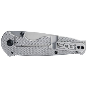Cutit pliabil SOG Flash FL 14-18-01-57, lama Drop Point 8Cr13MoV, Frame Lock, maner integral din otel inoxidabil, EDC Folder - Img 19