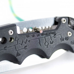 Cutit pliabil SOG Kilowatt EL01-CP, lama AUS-8, stripper cabluri integrat, Liner Lock, cutit electrician EDC - Img 8