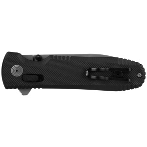 Cutit pliabil SOG Pentagon XR LTE Black 12-61-05-57, lama Spear Point CTS XHP Black TiNi, XR Lock, Flipper, maner G10 Black cu liner-e Carbon Fiber, EDC Tactical - Img 7