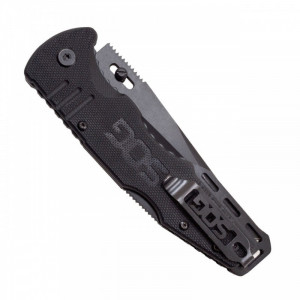 Cutit pliabil SOG Salute Black FF11-CP, lama 8Cr13MoV Black Oxide, Lockback, maner G10, EDC Tactical Folder - Img 7