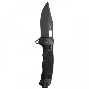 Cutit pliabil SOG SEAL XR Black 12-21-02-57, lama Clip Point CPM S35VN Black Cerakote, XR Lock, Flipper, Thumb Stud, maner GRN Black, Made in USA - Img 2
