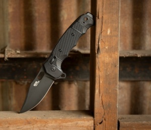 Cutit pliabil SOG SEAL XR Ti USA Made, lama CPM S35VN, maner titan, mecanism XR Lock, fabricat in SUA - Img 8