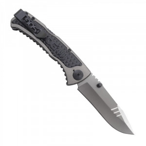 Cutit pliabil SOG Sideswipe SW1011-CP, lama asistata 7Cr15, Lockback, maner aluminiu cu insertii GRN - Img 6