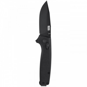Cutit pliabil SOG Terminus XR Black, lama D2 Black TiNi, XR Lock, maner G10 negru, Flipper EDC - Img 7