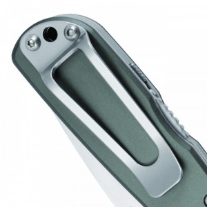 Cutit pliabil SOG Twitch II Satin Aluminum TWI8-CP, lama Drop Point AUS-8 Satin, deschidere asistata S.A.T., Lockback, maner din aluminiu anodizat, EDC Premium - Img 9