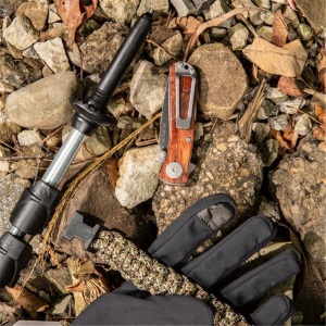 Cutit pliabil SOG Twitch II Wood TWI17-CP, lama Drop Point AUS-8 Satin, deschidere asistata S.A.T., Lockback, maner din lemn Rosewood, EDC Premium - Img 22