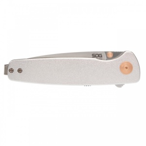 Cutit pliabil SOG Twitch III Satin 11-15-02-43, lama Drop Point D2 Satin, deschidere asistata S.A.T., Lockback, maner aluminiu, EDC Premium - Img 7