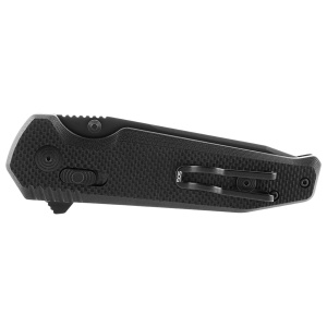 Cutit pliabil SOG Vision XR Serrated 12-57-02-57, lama Tanto CTS XHP Black TiNi Partial Serrated, XR Lock, Thumb Hole, maner G10 Black, EDC Tactical - Img 5