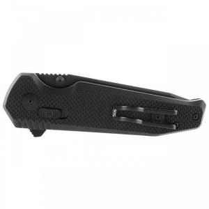 Cutit pliabil SOG Vision XR Straight 12-57-01-57, lama Tanto CTS XHP Black TiNi, XR Lock, Thumb Hole, maner G10 Black, EDC Tactical - Img 6