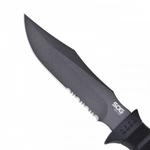Cutit tactic SOG SEAL Pup Black, otel AUS-8, lama partial zimtata 120 mm - Img 11