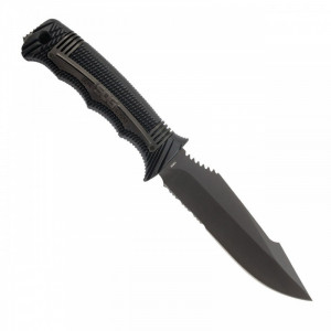 Cutit tactic SOG SEAL Strike Black TiNi, otel AUS-8, lama partial zimtata 125 mm - Img 9
