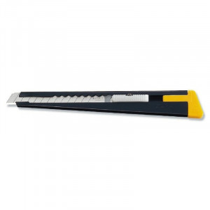 Cutter profesional din otel OLFA 180 Black Japonia, carcasa metalica, lama 9 mm - Img 2