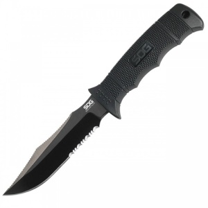 E37T-K Cutit lama fixa SEAL PUP ELITE CLIP POINT BLACK SERRATED teaca KYDEX, SOG - Img 8