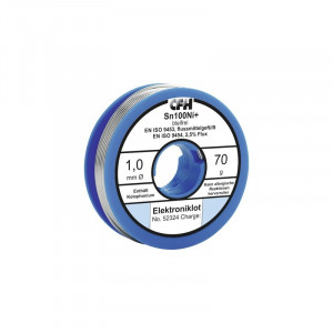 Fludor (cositor cu sacaz) Sn100Ni Ø1mm 70g, pentru electronica fina, fara plumb - Img 2