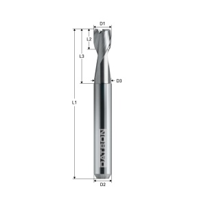 Freza de adancime si raza, 2 caneluri, Datron 0068080K, R 1.0, 8.0x12.0x8.0mm - Img 3
