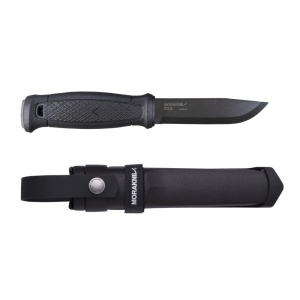 Kit Cutit Full-Tang Morakniv Garberg CARBON Multimount, Teaca si maner Polimer negru, pentru Bushcraft si Outdoor