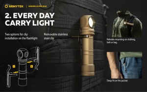 Lanterna frontala Armytek Wizard C2 Pro Max Sand White 4000 lm cu acumulator 21700 - Img 8