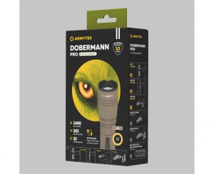Lanterna tactica Armytek Dobermann Pro Magnet USB Sand Warm 1400 lm cu acumulator inclus - Img 5