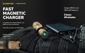 Lanterna tactica Armytek Dobermann Pro Magnet USB Sand Warm 1400 lm cu acumulator inclus - Img 15