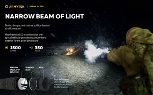 Lanterna tactica Armytek Parma C2 Pro 1500 lm cu montura Picatinny/Weaver si intrerupator la distanta - Img 9