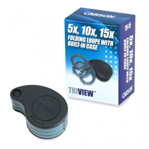 Lupa pliabila TriView, putere 5x/10x/15x, cu carcasa incorporata, Carson - Img 5