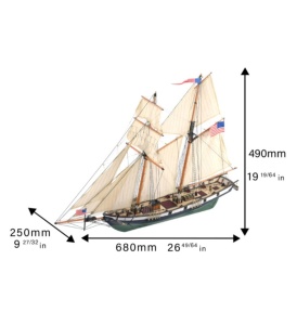 Navomodel Schooner american Harvey, scara 1:60 Kit model de navă din lemn - Artesania Latina - Img 3
