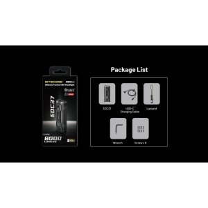 Nitecore EDC37 - Lanterna Mana 8000 Lumeni USB-C - Img 2