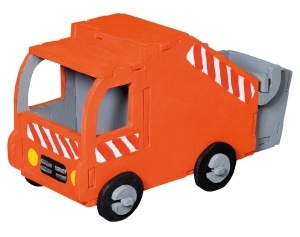 Sablon din lemn, "Camion de gunoi", pentru traforaj, dimensiunea A4, Pebaro - Img 5