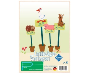 Sablon din lemn, "Etichete pentru plante aromatice", pentru traforaj, dimensiunea A4, Pebaro