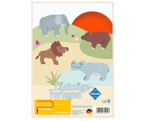 Sablon din lemn, "Fauna salbatica I", pentru traforaj, dimensiunea A4, Pebaro