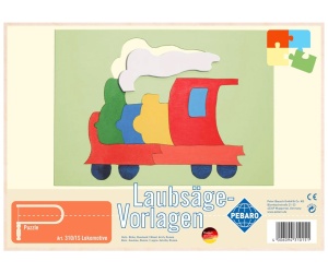 Sablon din lemn, "Locomotiva", pentru traforaj, dimensiunea A4, Pebaro