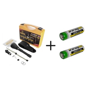 SB3 Set lanterna Armytek Barracuda Pro - White cu acumulatori Armytek 18650 Li-Ion 3200 mAh, cu protectie, Armytek