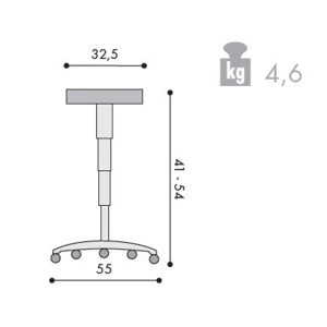 Scaun profesional 1290 Pu Taburet, rotativ din poliuretan - Img 4