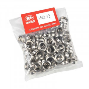 (Set 10) Hublou nichelat fara sticla pentru navomodele, 12mm, Amati - Img 2
