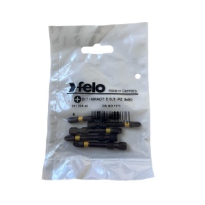 Set 5 biti Felo, seria Impact profil Pozidrive, E6.3, PZ3, 50mm - Img 1