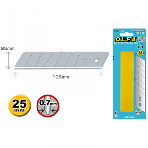 Set 5 Lame Cutter Segmentate 25 mm OLFA HB-5B – Extra-Solide - Img 2