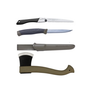 Set Cutit Companion MG (C), Fierastrau Silky Gomboy 240mm cu 10dinti, 30mm si Topor verde - Img 1