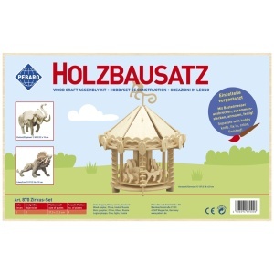 Set de constructie din lemn „Circul” debitat cu laser Pebaro - Img 2