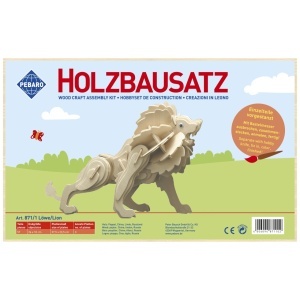 Set de constructie din lemn „Leu” debitat cu laser Pebaro - Img 2